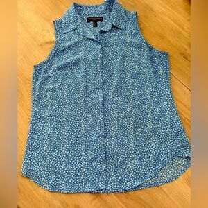 Banana Republic Blue Floral Sleeveless Blouse